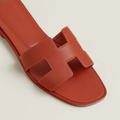 Hermès Sandales Oran rouge lisse