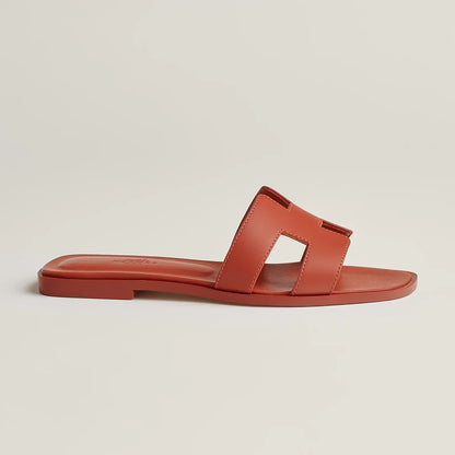 Hermès Sandales Oran rouge lisse