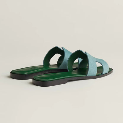 Hermès Sandales Oran - Vert d'eau