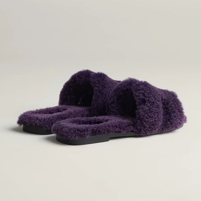 Hermès Sandales Oran - violet foncé