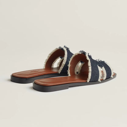 Hermès Sandales Oran - Bleu brut